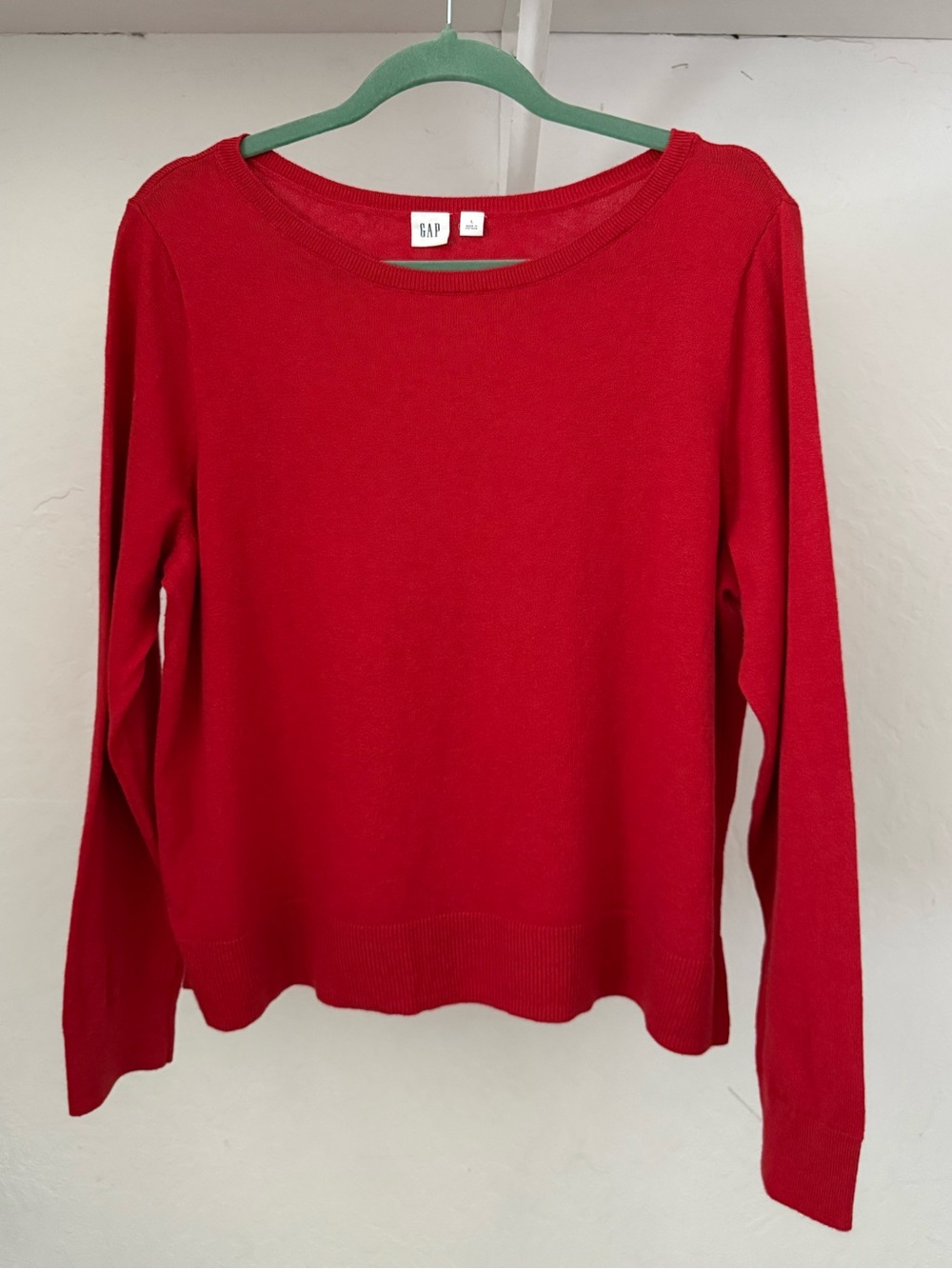 Gap Red Soft Cotton Blend Bella Boatneck Pullover
